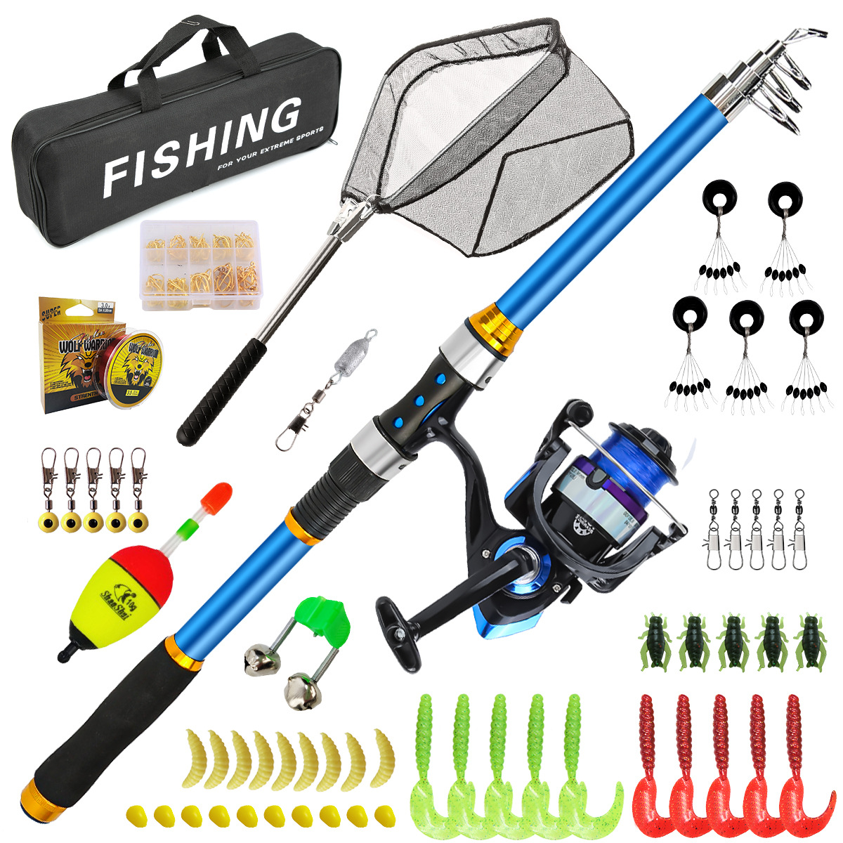 Fishing Equipment Line - 2.1-3.6M Telescopic Glass Fiber Fishing Rod