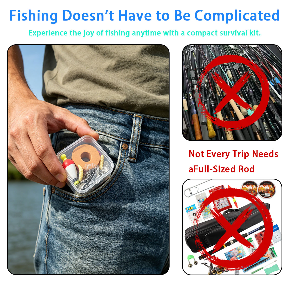 Fishing Equipment Organizer - Portable Emergency Fishing Gear Set，Portable Outdoor