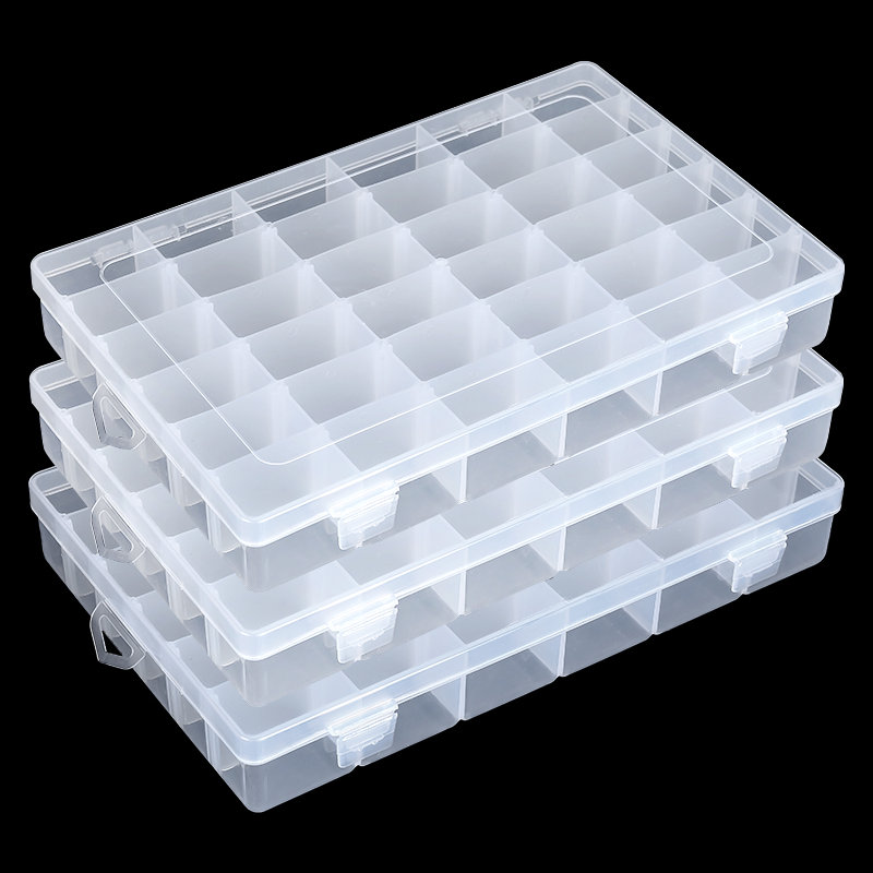 Fishing Equipment Organizer - 36 Grids Plastic Organizer Box Storage