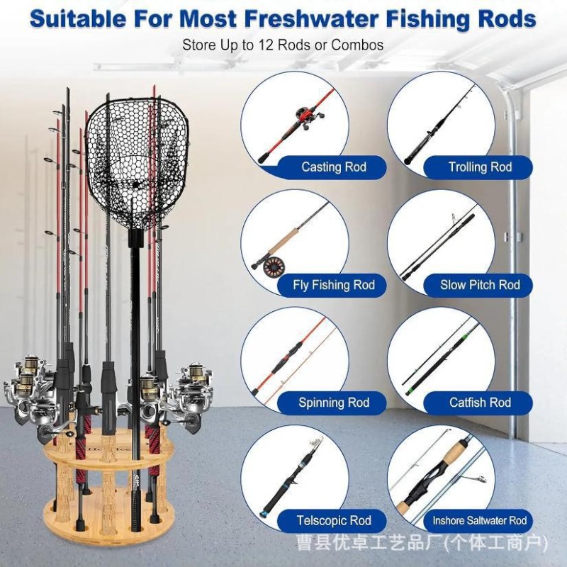 Round Solid Wood Fishing Rod S - Fishing Rod Pod review and price