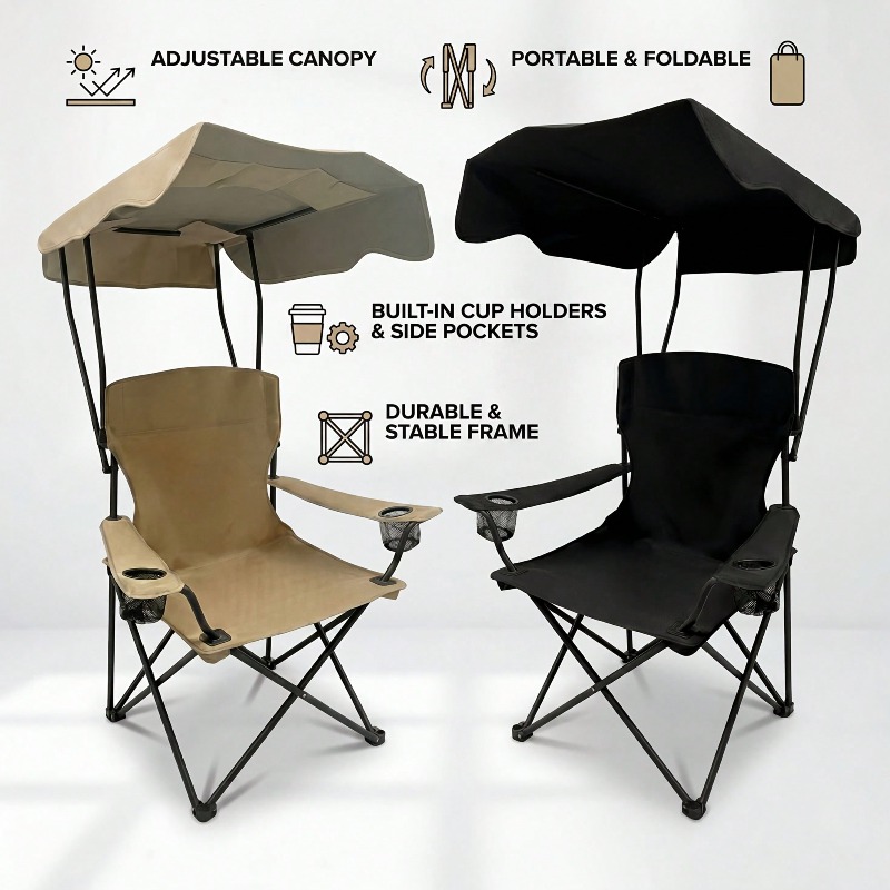 Outdoor Camping Chair With Awn - Fishing Equipment Net review and price
