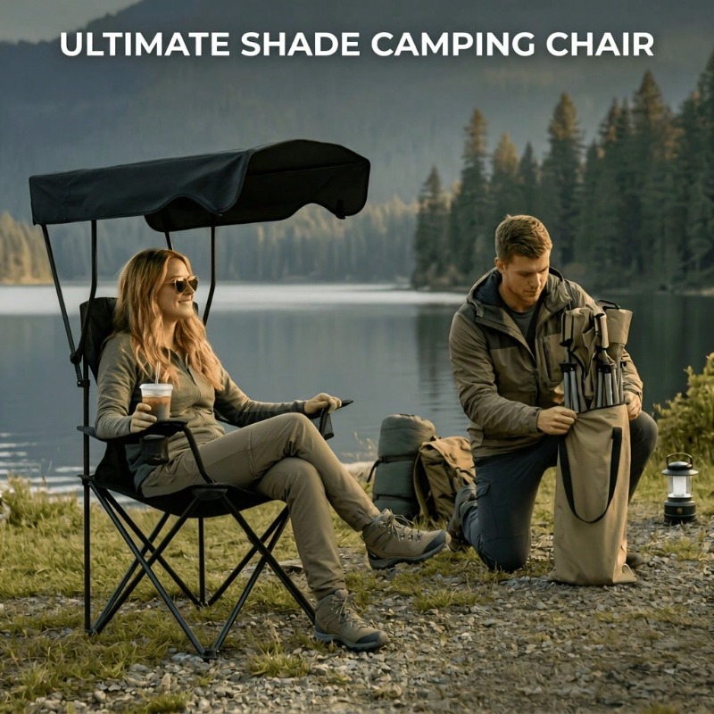 Outdoor Camping Chair With Awn - Fishing Equipment Net review and price